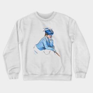 Art Nouveau Lady Blue Crewneck Sweatshirt